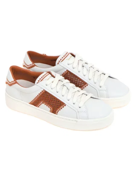 Sneakersy Santoni skórzane białe