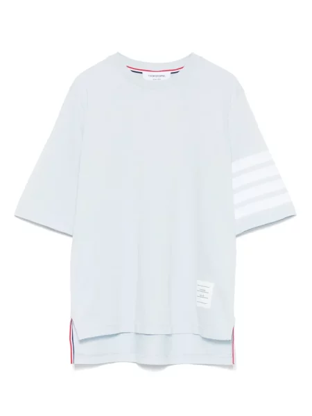 Tricou Thom Browne cu dungi din jerseu albastru