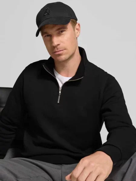 Bluza z zapinanym kołnierzem model ‘Norregaard’ Les Deux czarna