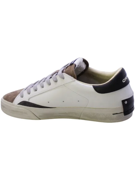 Crime London DISTRESSED sneakers pentru bărbați din piele alb