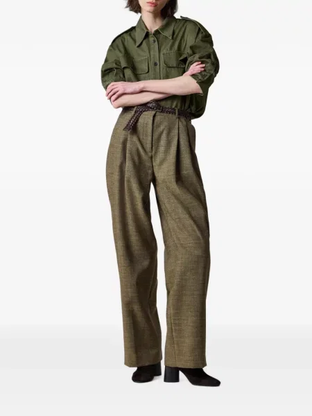 Cămașă Paul Smith din țesătură twill verde
