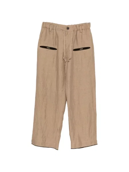 Pantaloni Ziggy Chen cu cordon maro