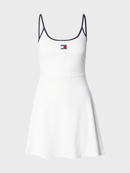 Джинсовое платье Tommy Jeans с ремешками белое