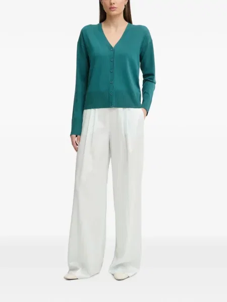 Cardigan Sisley cu decolteu în V verde