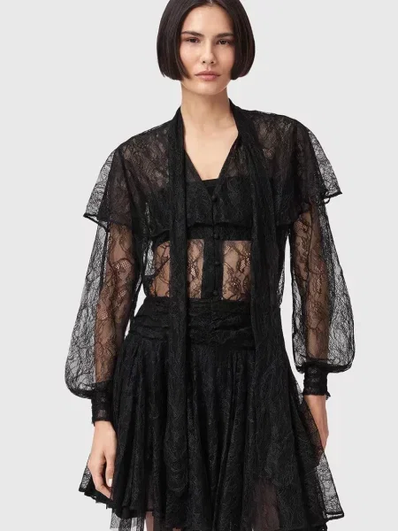 AllSaints bluză de neted pentru femei negru