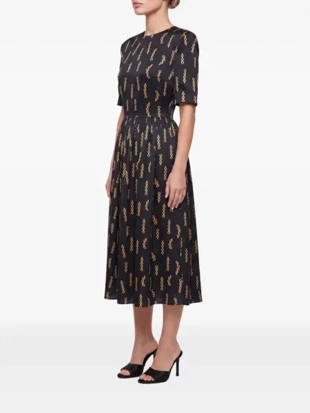 Rochie midi Post Meridiem cu imagine negru