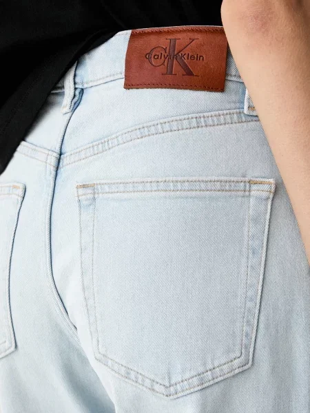 Calvin Klein Jeans дънки straight дамски синьо