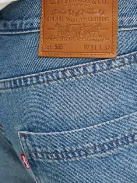 Blugi drepți Levi's® zdrențuiți negru