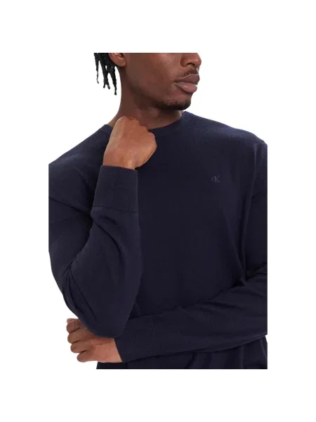 Sveter Calvin Klein Jeans z merina modrá