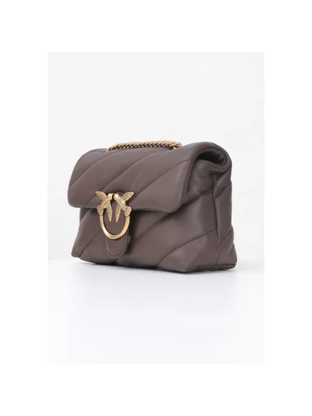 PINKO Torebki Kobieta ONE SIZE Skóra Mini Love Bag Puff Torba na ramię brązowy