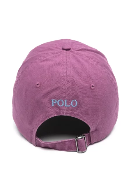 Haftowane satynowe spodnie Polo Ralph Lauren do kolan czarne