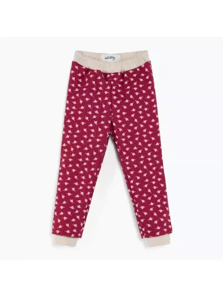 Spodnie dziecięce KID STORY Termiczne sweet heart czerwone