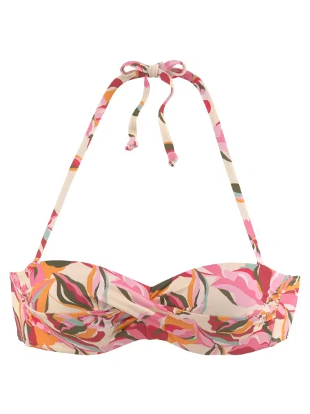 S.Oliver Sutien costum de baie Bauhinia kitt / verde închis / portocaliu / roz deschis alb