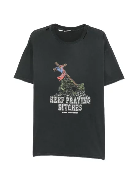 Tricou Willy Chavarria zdrențuiți gri