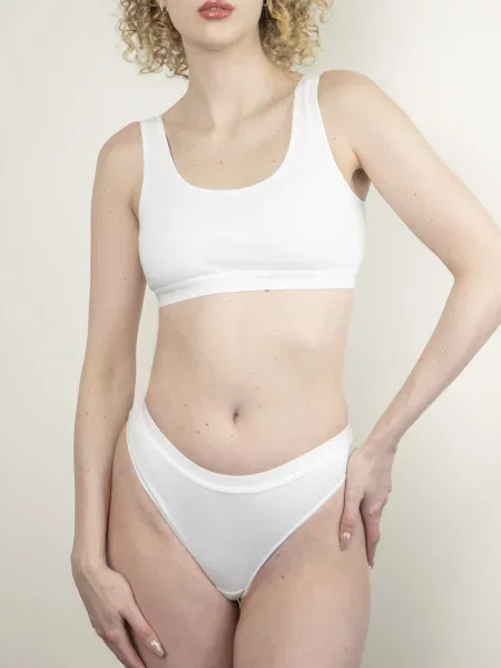 Топ Elegante бавовна/еластан білий