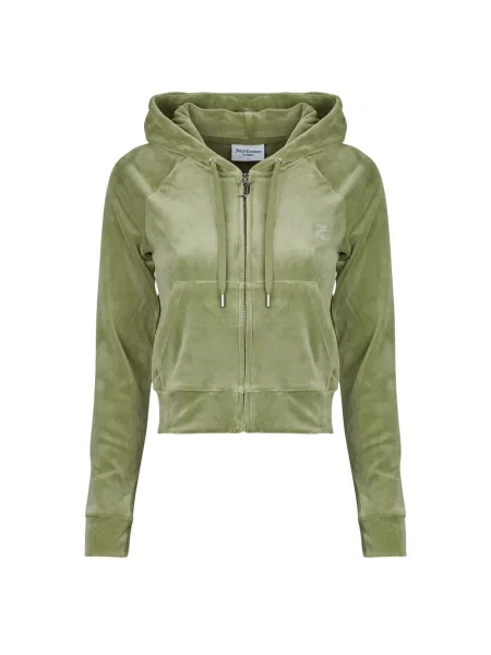 Velurová klasická mikina s kapucňou Juicy Couture s autogramom