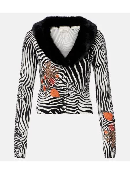 Cardigan Blumarine tricotate cu imagine alb