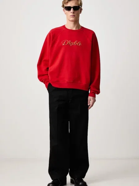 Willy Chavarria DIABLO RAGLAN STANDARD μπλούζα ανδρική κόκκινο
