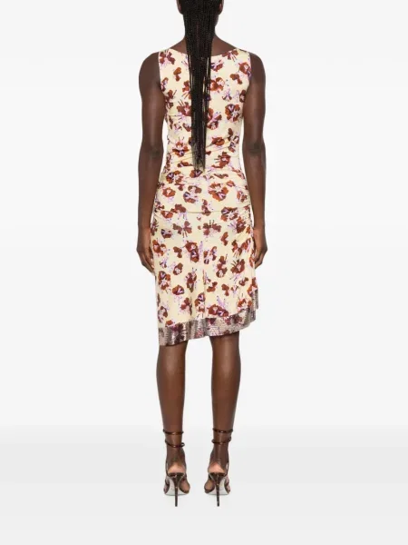 Rochie mini Rabanne cu model floral cu imagine