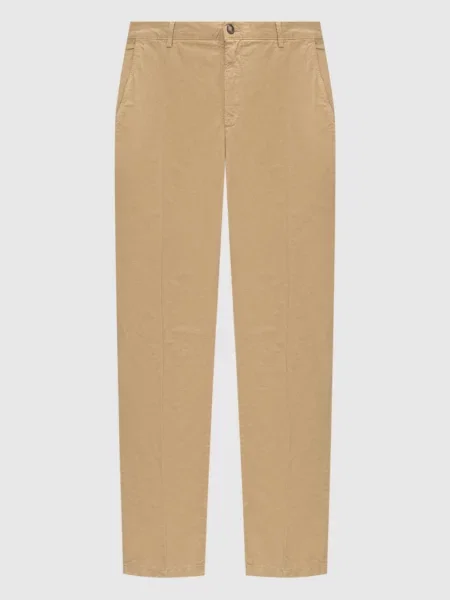 Штани з льоном Trussardi коричневі