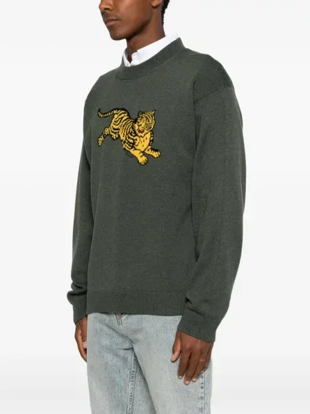 Pulover Kenzo cu dungi de tigru verde