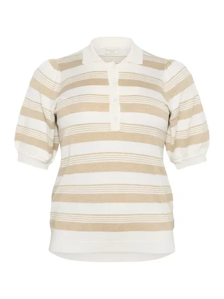 KAFFE CURVE Pulover KCLizzy maro cămilă alb