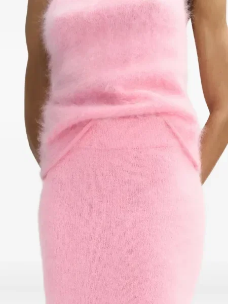 Fusta maxi Soft Goat din cașmir roz