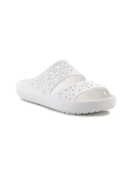 Crocs Natikače Classic Floral Cutout Sandal bijela