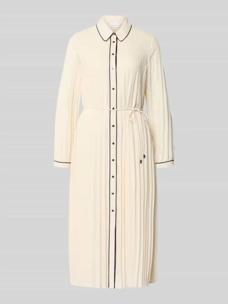 Sukienka midi o kroju regular fit w stylu plisowań Comma biała