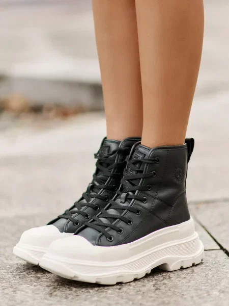 Trampki Big Star Shoes na platformie ocieplane szare