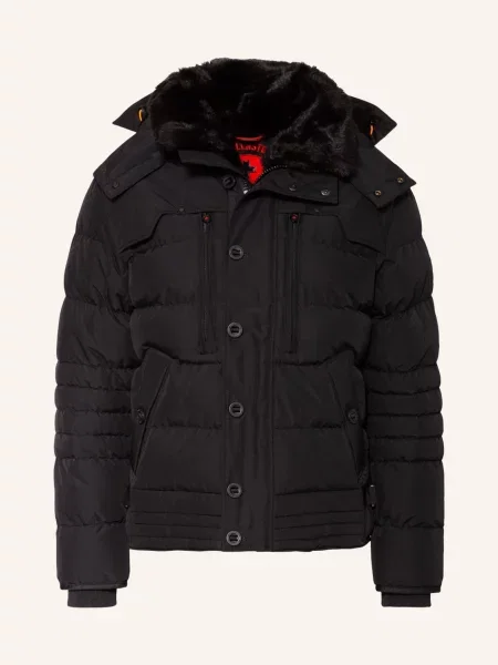 Kurtka pikowana o kroju regular fit z naszywką z logo model ‘STARSTREAM’ czarna
