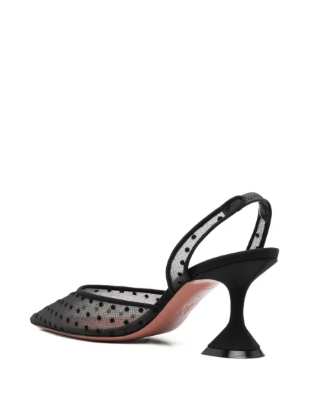 Pantofi cu toc Amina Muaddi cu buline negru