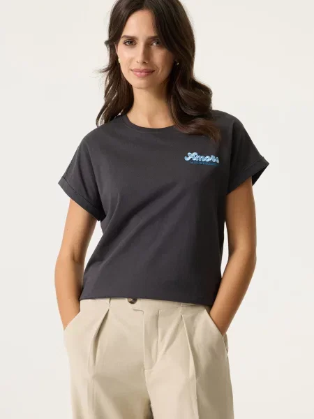 GARCIA Tricou albastru negru