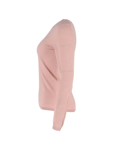 Pulover Max Mara de lână cu decolteu rotund roz