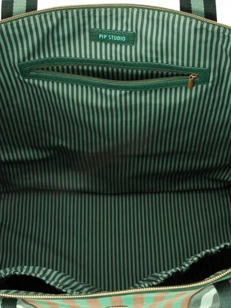 Geantă shopper Pip Studio cu dungi verde