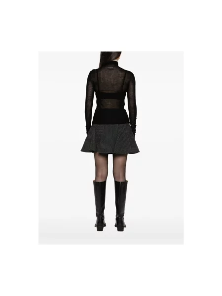 Sweter z golfem Majestic Filatures wełniany czarny