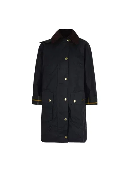 Barbour Kurtka Long Beadnell Kobiety jednolity 34 zielony