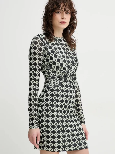 Nanushka rochie HESTIAH maxi drept negru