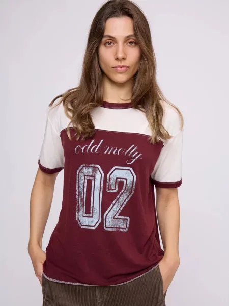Odd Molly Póló Gamze burgundi vörös fehér