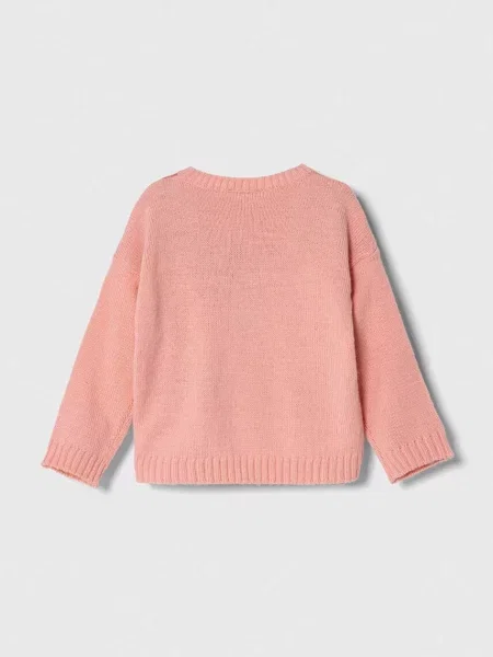 United Colors of Benetton Dětský svetr s příměsí vlny růžový