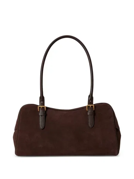 Szarvasbőr kézitáska Lauren Ralph Lauren barna