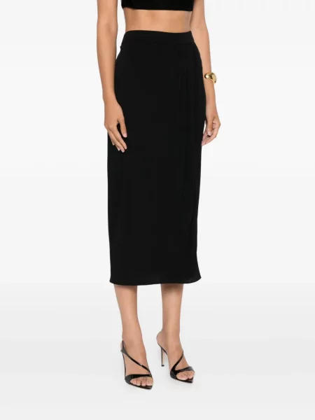 Fustă midi Tom Ford drapată până la genunchi negru