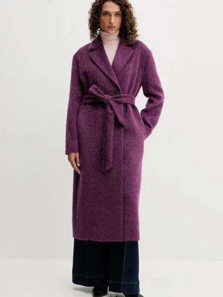 Palton Twinset de lână violet