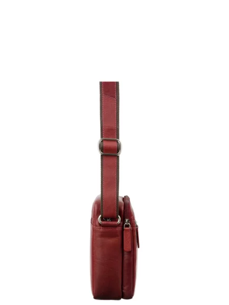 Кожаная сумка через плечо Visconti бордовая