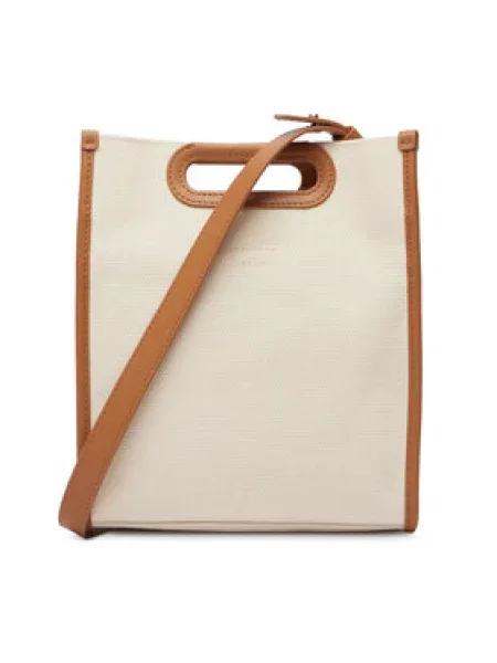Táska Lacoste Small Heritage Canvas Tote Világos bézs