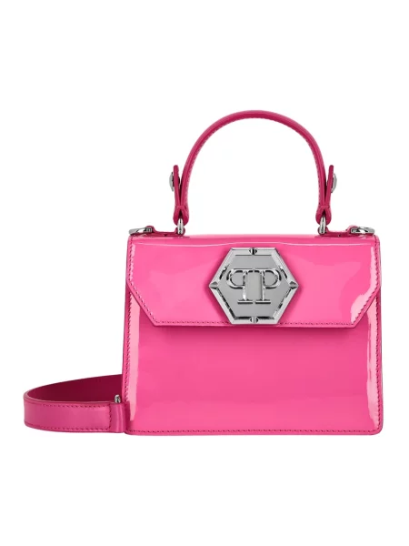 Torebka Philipp Plein skórzana różowa