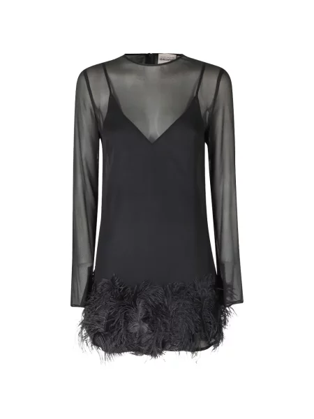 Rochie mini Semicouture cu pene negru
