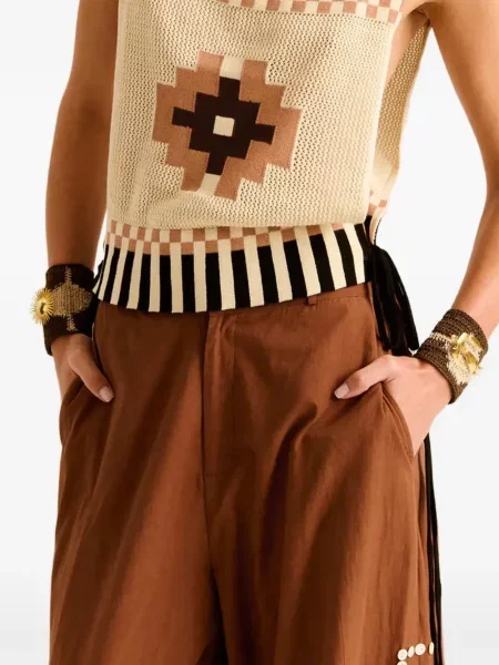 Pantaloni Carolina K cu cordon maro