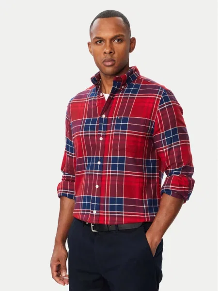 Tommy Hilfiger Koszula Hero Flannel ciemny czerwony