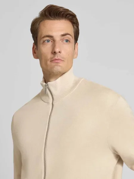 Kurtka o kroju relaxed fit z dzianiny z mieszanki model ‘TELLER’ Selected Homme biała